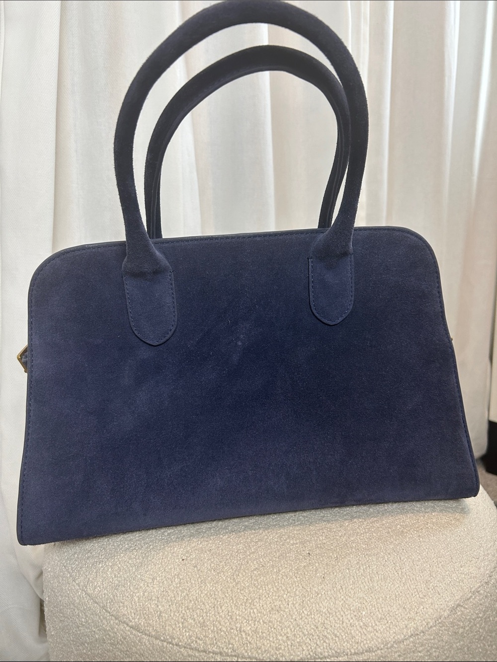 Navy Suede East West Tote Margaux Inspired - Picture 7 of 12